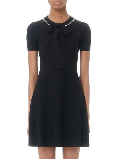 Valentino Garavani Women's Embroidered Knit Dress - Black - Size XL | Thumbnail 3 Valentino Garavani Women's Embroidered Knit Dress - Black - Size XL | Thumbnail 3