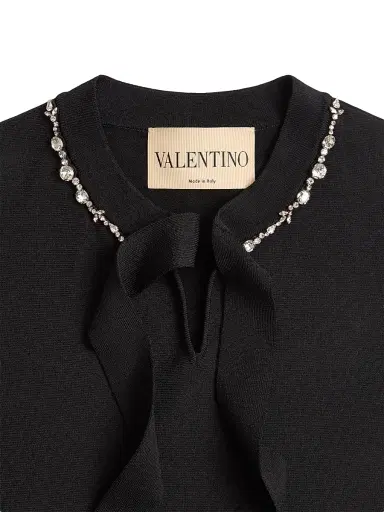 Valentino Garavani Women's Embroidered Knit Dress - Black - Size XL | Thumbnail 7 Valentino Garavani Women's Embroidered Knit Dress - Black - Size XL | Thumbnail 7