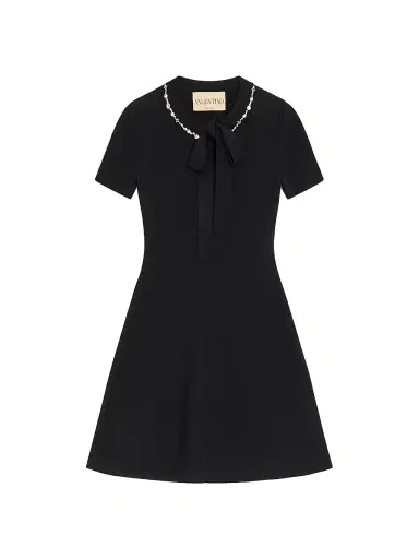 Valentino Garavani Women's Embroidered Knit Dress - Black - Size XL | Thumbnail 1 Valentino Garavani Women's Embroidered Knit Dress - Black - Size XL | Thumbnail 1