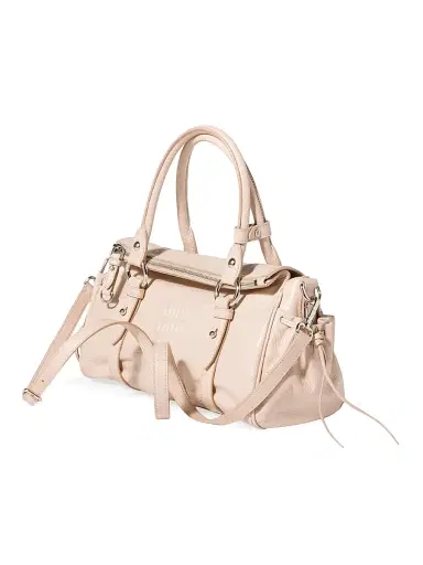 Miu Miu Women's Nappa Leather Top Handle Bag - Beige | Thumbnail 2 Miu Miu Women's Nappa Leather Top Handle Bag - Beige | Thumbnail 2