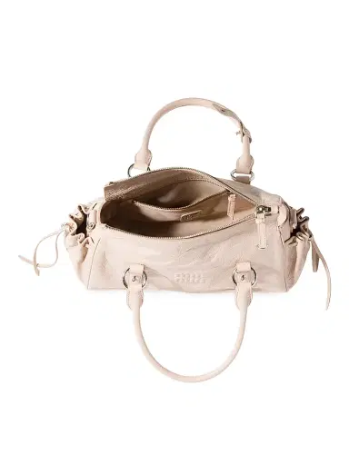 Miu Miu Women's Nappa Leather Top Handle Bag - Beige | Thumbnail 4 Miu Miu Women's Nappa Leather Top Handle Bag - Beige | Thumbnail 4