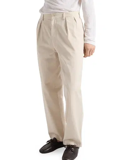 Prada Men's Wide-Leg Cotton Pants - Beige Khaki | Thumbnail 3 Prada Men's Wide-Leg Cotton Pants - Beige Khaki | Thumbnail 3