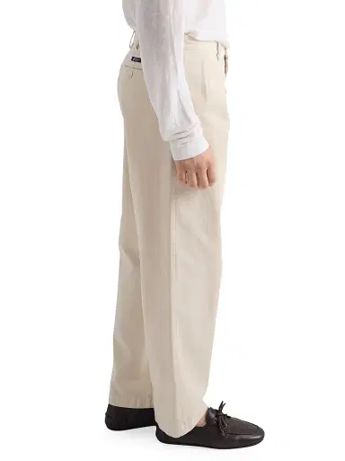 Prada Men's Wide-Leg Cotton Pants - Beige Khaki | Thumbnail 5 Prada Men's Wide-Leg Cotton Pants - Beige Khaki | Thumbnail 5