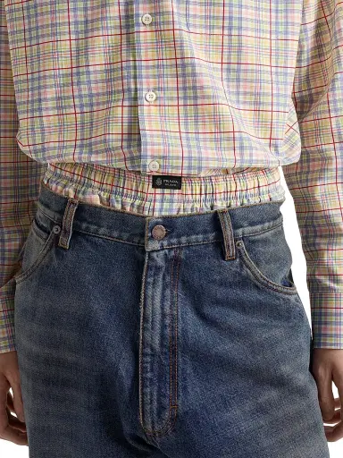 Prada Men's Cotton Bermuda Shorts - Blue | Thumbnail 5 Prada Men's Cotton Bermuda Shorts - Blue | Thumbnail 5