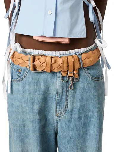 Miu Miu Women's Chambray Pants - Blue | Thumbnail 5 Miu Miu Women's Chambray Pants - Blue | Thumbnail 5