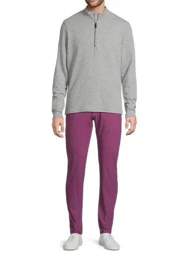 Greyson Men's Troy Quarter-Zip Pullover - Smoke Heather | Thumbnail 2 Greyson Men's Troy Quarter-Zip Pullover - Smoke Heather | Thumbnail 2