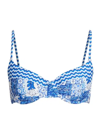 Ramy Brook Women's Mona Printed Bikini Top - Ocean Combo | Thumbnail 1 Ramy Brook Women's Mona Printed Bikini Top - Ocean Combo | Thumbnail 1