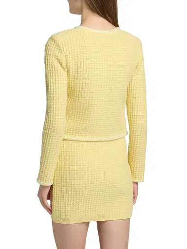 Milly Women's Sade Textured Knit Cardigan - Yellow | Thumbnail 5 Milly Women's Sade Textured Knit Cardigan - Yellow | Thumbnail 5