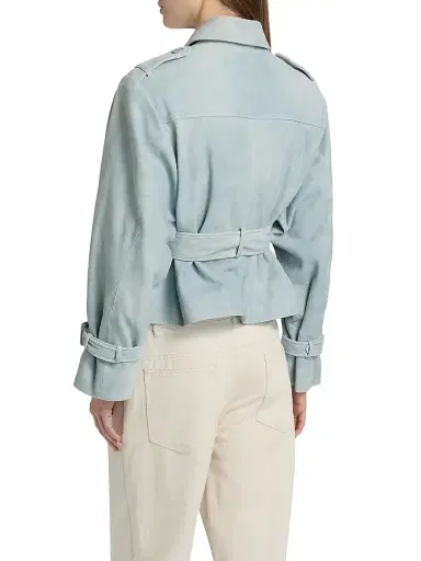 LAMARQUE Women's Dhana Denim Crop Trench Coat - Distressed Blue - Size Medium | Thumbnail 5 LAMARQUE Women's Dhana Denim Crop Trench Coat - Distressed Blue - Size Medium | Thumbnail 5
