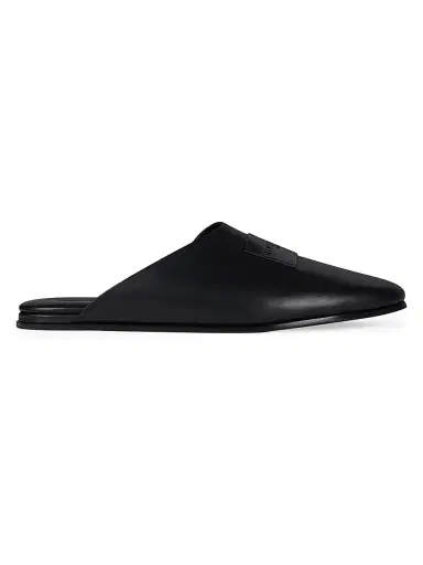 Givenchy Women's Label Flat Mules in Nappa Leather - Black | Thumbnail 1 Givenchy Women's Label Flat Mules in Nappa Leather - Black | Thumbnail 1