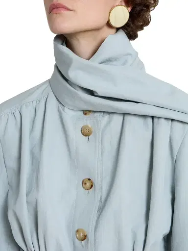 Chloé Women's Belted Linen-Cotton Crop Jacket - Storm Grey | Thumbnail 6 Chloé Women's Belted Linen-Cotton Crop Jacket - Storm Grey | Thumbnail 6