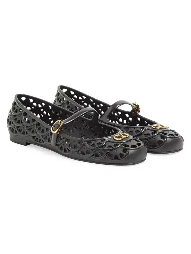 Valentino Garavani Women's Ondette Rubber 5MM Ballerinas with Scallop Pattern | Thumbnail 2 Valentino Garavani Women's Ondette Rubber 5MM Ballerinas with Scallop Pattern | Thumbnail 2