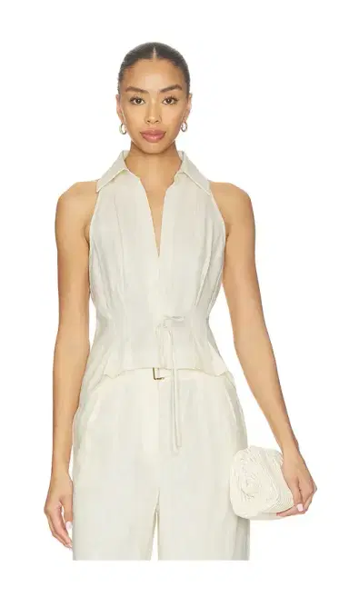 HEVRON Sloan Linen Vest | Thumbnail 1 HEVRON Sloan Linen Vest | Thumbnail 1
