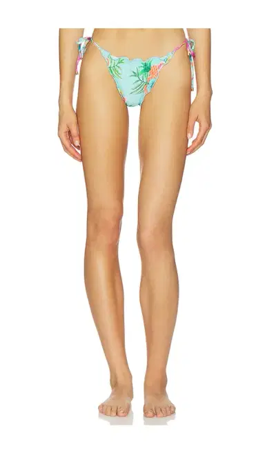 PQ Embroidered Lettuce Edge Tie Side Bikini Bottom | Thumbnail 1 PQ Embroidered Lettuce Edge Tie Side Bikini Bottom | Thumbnail 1