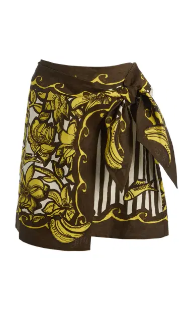 ALÉMAIS Mona Printed Hemp Mini Sarong Skirt | Thumbnail 6 ALÉMAIS Mona Printed Hemp Mini Sarong Skirt | Thumbnail 6