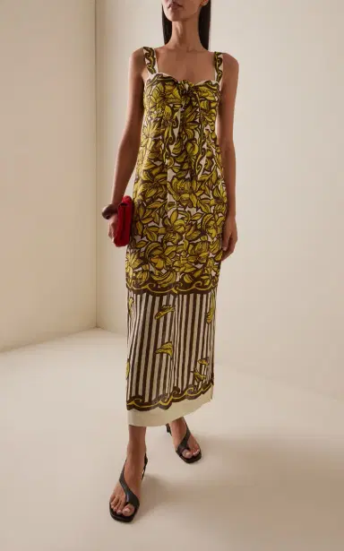 ALÉMAIS Mona Printed Hemp Midi Dress | Thumbnail 2 ALÉMAIS Mona Printed Hemp Midi Dress | Thumbnail 2