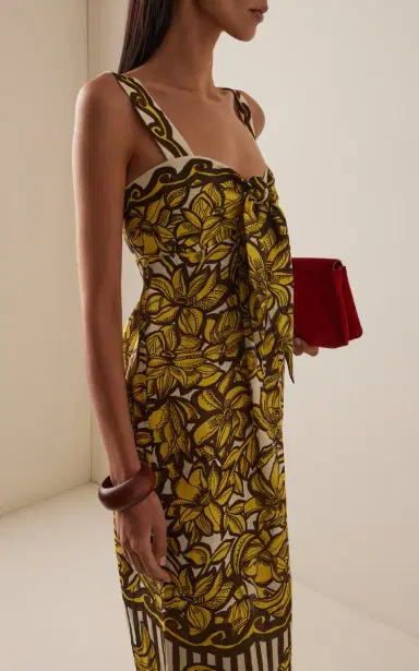ALÉMAIS Mona Printed Hemp Midi Dress | Thumbnail 3 ALÉMAIS Mona Printed Hemp Midi Dress | Thumbnail 3