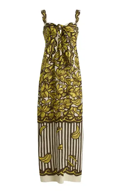 ALÉMAIS Mona Printed Hemp Midi Dress | Thumbnail 1 ALÉMAIS Mona Printed Hemp Midi Dress | Thumbnail 1
