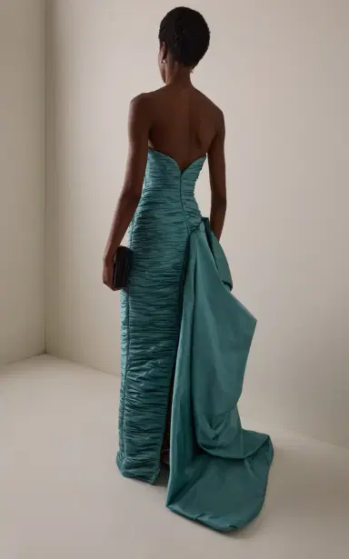 Marmar Halim Exclusive Strapless Ruched Taffeta Gown | Thumbnail 4 Marmar Halim Exclusive Strapless Ruched Taffeta Gown | Thumbnail 4