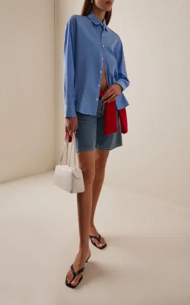 STILL HERE Cool Cotton Denim Shorts | Thumbnail 2 STILL HERE Cool Cotton Denim Shorts | Thumbnail 2