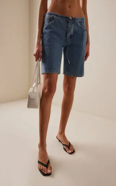 STILL HERE Cool Cotton Denim Shorts | Thumbnail 3 STILL HERE Cool Cotton Denim Shorts | Thumbnail 3