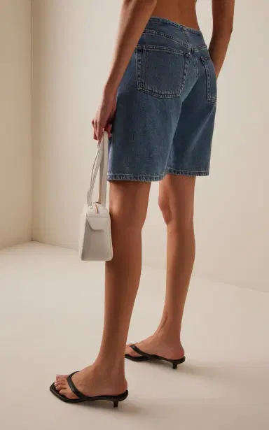 STILL HERE Cool Cotton Denim Shorts | Thumbnail 4 STILL HERE Cool Cotton Denim Shorts | Thumbnail 4
