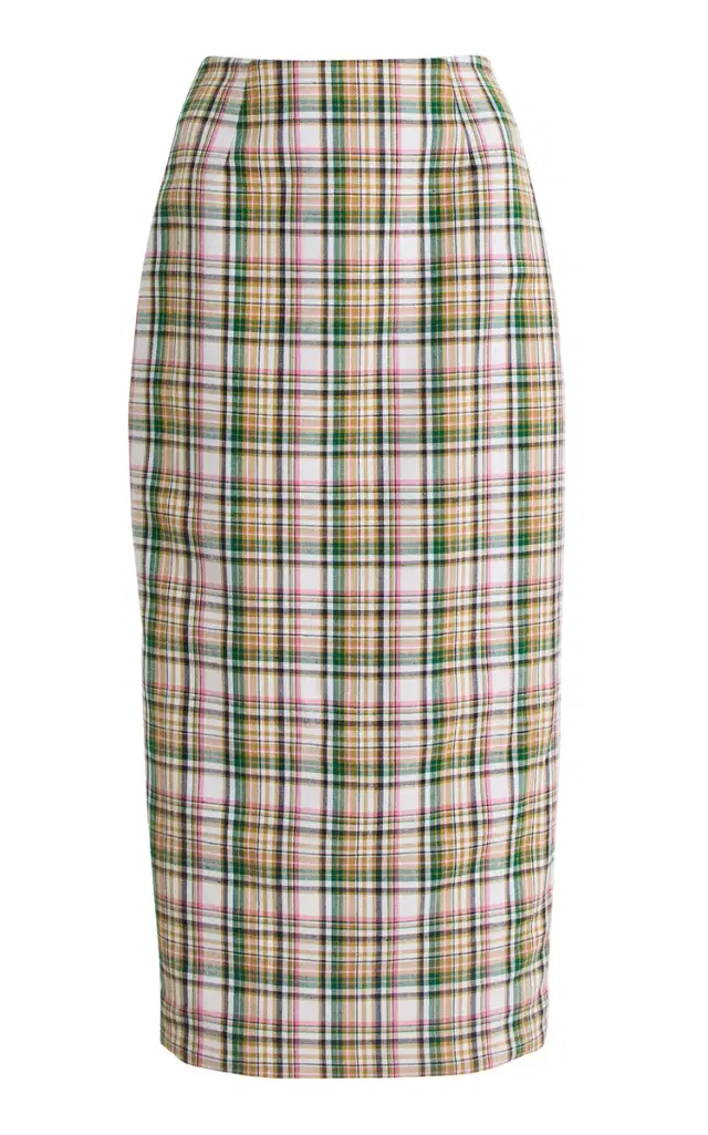 Checked Midi Pencil Skirt Checked Midi Pencil Skirt