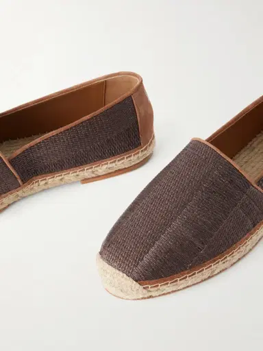 Brunello Cucinelli Leather-Trimmed Woven Raffia Espadrilles - Men | Thumbnail 4 Brunello Cucinelli Leather-Trimmed Woven Raffia Espadrilles - Men | Thumbnail 4