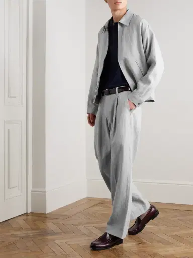 NN07 Kay 1455 Straight-Leg Pleated Pinstriped Linen Trousers - Men | Thumbnail 2 NN07 Kay 1455 Straight-Leg Pleated Pinstriped Linen Trousers - Men | Thumbnail 2