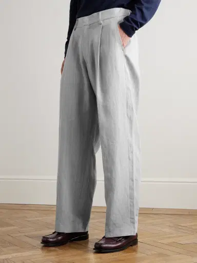 NN07 Kay 1455 Straight-Leg Pleated Pinstriped Linen Trousers - Men | Thumbnail 3 NN07 Kay 1455 Straight-Leg Pleated Pinstriped Linen Trousers - Men | Thumbnail 3