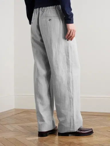NN07 Kay 1455 Straight-Leg Pleated Pinstriped Linen Trousers - Men | Thumbnail 4 NN07 Kay 1455 Straight-Leg Pleated Pinstriped Linen Trousers - Men | Thumbnail 4