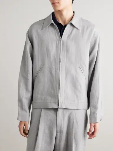 NN07 Petrus 1455 Oversized Pinstriped Linen Blouson Jacket - Men | Thumbnail 3 NN07 Petrus 1455 Oversized Pinstriped Linen Blouson Jacket - Men | Thumbnail 3