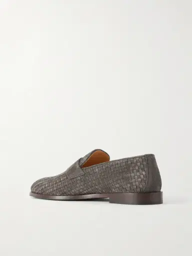 Brunello Cucinelli Woven Suede Penny Loafers - Men | Thumbnail 3 Brunello Cucinelli Woven Suede Penny Loafers - Men | Thumbnail 3