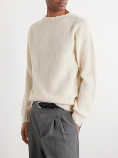 Drake's Brushed Shetland Wool Sweater - Men | Thumbnail 3 Drake's Brushed Shetland Wool Sweater - Men | Thumbnail 3