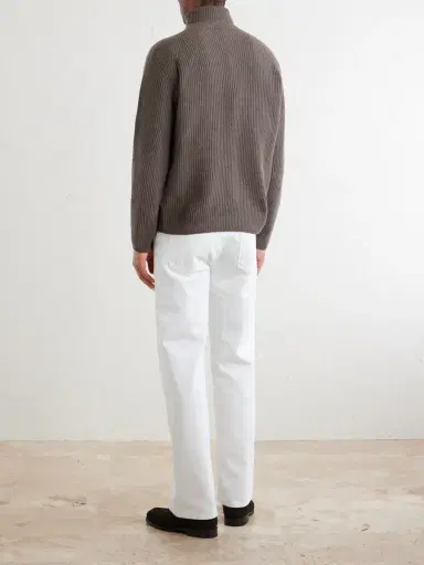 John Smedley Ryker Ribbed Recycled-Cashmere and Wool-Blend Half-Zip Sweater - Men | Thumbnail 4 John Smedley Ryker Ribbed Recycled-Cashmere and Wool-Blend Half-Zip Sweater - Men | Thumbnail 4