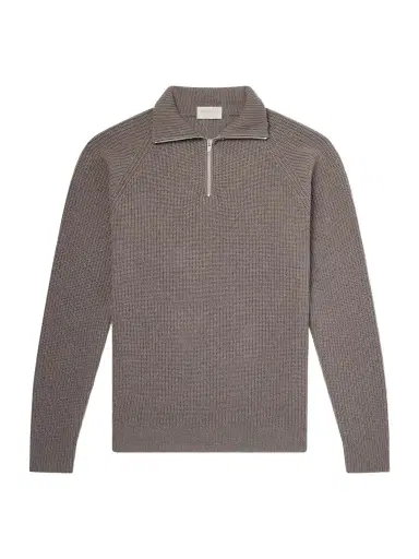 John Smedley Ryker Ribbed Recycled-Cashmere and Wool-Blend Half-Zip Sweater - Men | Thumbnail 1 John Smedley Ryker Ribbed Recycled-Cashmere and Wool-Blend Half-Zip Sweater - Men | Thumbnail 1