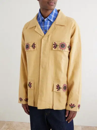 Kartik Research Jaisalmer Embroidered Linen Jacket - Men | Thumbnail 3 Kartik Research Jaisalmer Embroidered Linen Jacket - Men | Thumbnail 3