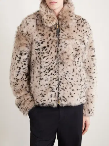 AMIRI Leather-Trimmed Plush Jacket - Men | Thumbnail 3 AMIRI Leather-Trimmed Plush Jacket - Men | Thumbnail 3