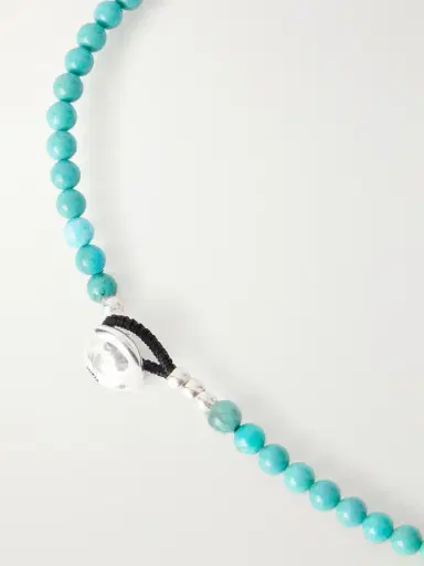 Mikia Sterling Silver Multi-Stone Beaded Bracelet - Men | Thumbnail 4 Mikia Sterling Silver Multi-Stone Beaded Bracelet - Men | Thumbnail 4