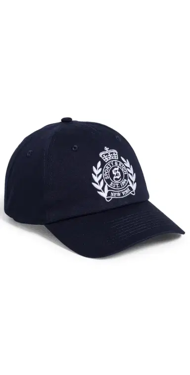 Sporty & Rich NY Crest Cap Dark Navy White One Size | Thumbnail 1 Sporty & Rich NY Crest Cap Dark Navy White One Size | Thumbnail 1