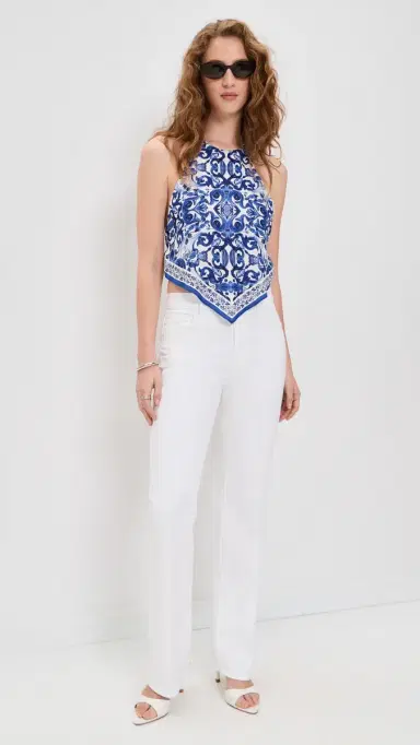 ALICE + OLIVIA Frenchie Handkerchief Halter Top Solstice | Thumbnail 5 ALICE + OLIVIA Frenchie Handkerchief Halter Top Solstice | Thumbnail 5