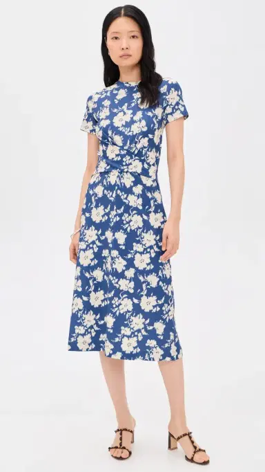 Tanya Taylor Mac Dress French Blue/Cream Multi | Thumbnail 2 Tanya Taylor Mac Dress French Blue/Cream Multi | Thumbnail 2