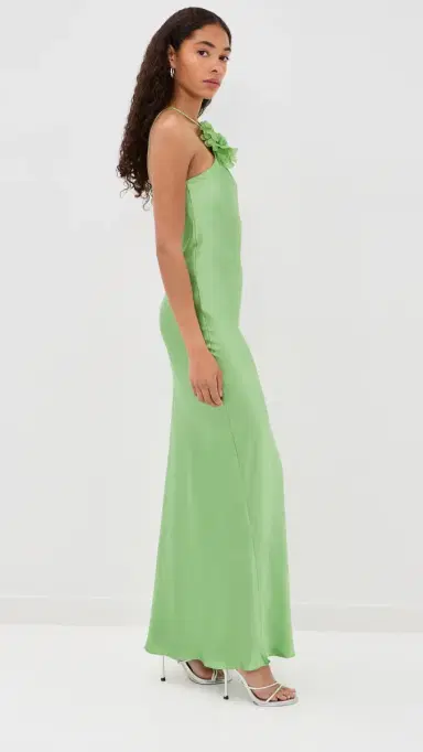 Rodarte Silk Bias Halter Dress Green | Thumbnail 4 Rodarte Silk Bias Halter Dress Green | Thumbnail 4