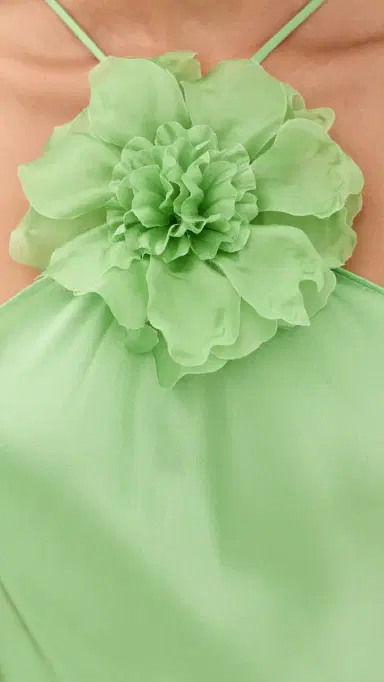 Rodarte Silk Bias Halter Dress Green | Thumbnail 6 Rodarte Silk Bias Halter Dress Green | Thumbnail 6