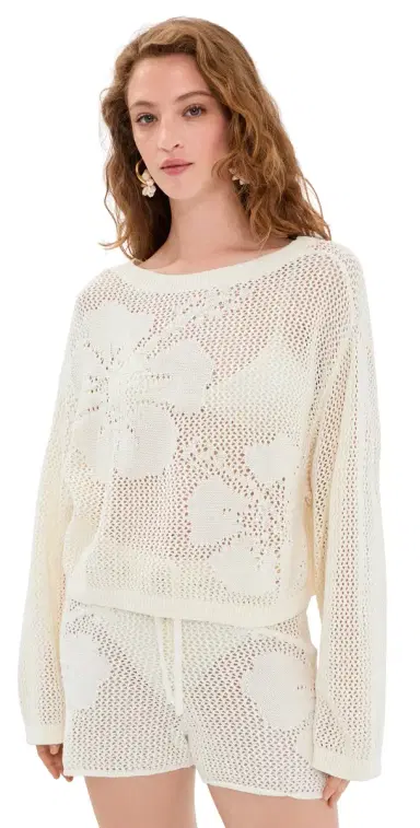 LSPACE Island Time Coverup Sweater Cream | Thumbnail 1 LSPACE Island Time Coverup Sweater Cream | Thumbnail 1