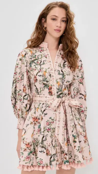 ALICE + OLIVIA Lucy Mini Shirt Dress Sunset Grove English Rose | Thumbnail 2 ALICE + OLIVIA Lucy Mini Shirt Dress Sunset Grove English Rose | Thumbnail 2