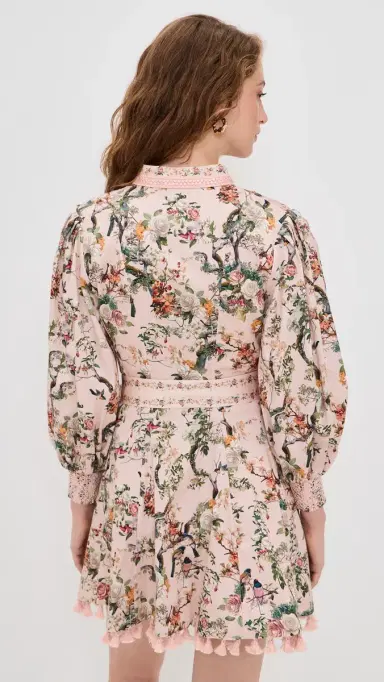 ALICE + OLIVIA Lucy Mini Shirt Dress Sunset Grove English Rose | Thumbnail 3 ALICE + OLIVIA Lucy Mini Shirt Dress Sunset Grove English Rose | Thumbnail 3