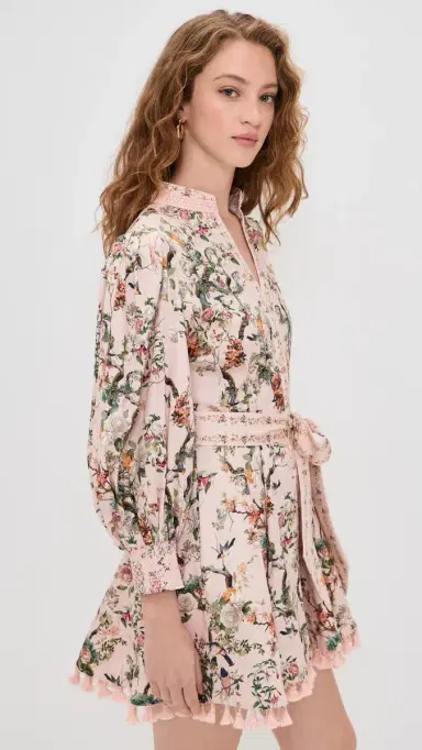 ALICE + OLIVIA Lucy Mini Shirt Dress Sunset Grove English Rose | Thumbnail 4 ALICE + OLIVIA Lucy Mini Shirt Dress Sunset Grove English Rose | Thumbnail 4
