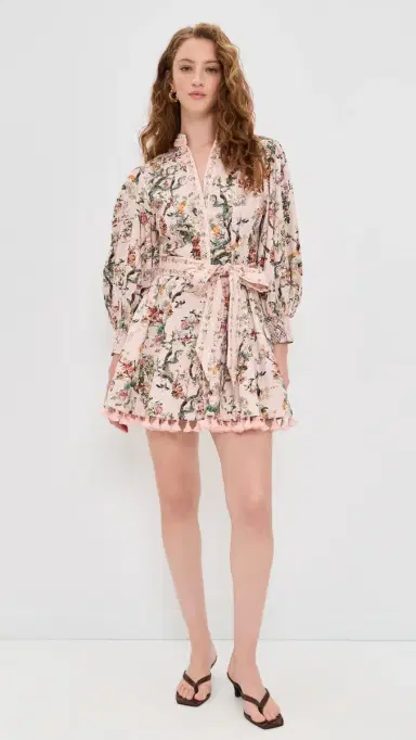ALICE + OLIVIA Lucy Mini Shirt Dress Sunset Grove English Rose | Thumbnail 5 ALICE + OLIVIA Lucy Mini Shirt Dress Sunset Grove English Rose | Thumbnail 5