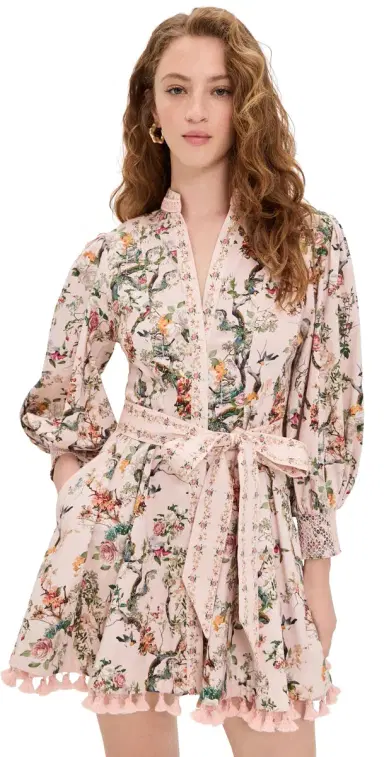 ALICE + OLIVIA Lucy Mini Shirt Dress Sunset Grove English Rose | Thumbnail 1 ALICE + OLIVIA Lucy Mini Shirt Dress Sunset Grove English Rose | Thumbnail 1
